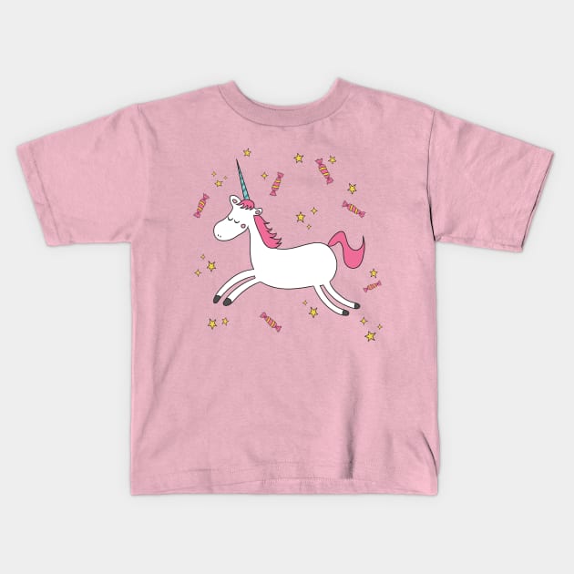 Magical Unicorn - Sweet Universe Kids T-Shirt by krimons